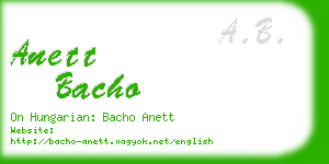anett bacho business card